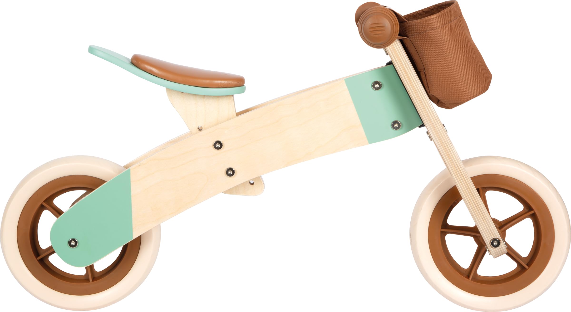 Small Foot Draisienne et Tricycle Maxi Caramel, en Bois et réglable en Hauteur, dès 12 Mois, 12498, Marron