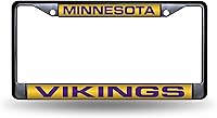 Vista 17 de Rico Industries NFL Unisex-Adult NFL Laser Cut Inlaid Standard Chrome License Plate Frame