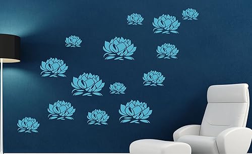 Miniatura 9 de Plantilla Lotus Blossom  Combina diferentes tamaños para obtener estos efectos  Plantillas de pared reutilizables para pintar  Ideas de la mejor