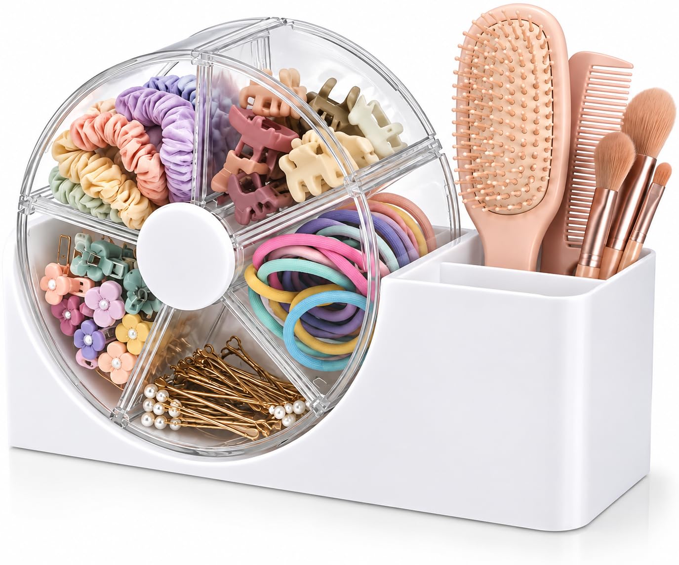 Oaktreey Hair Accessories Organiser, Rotating Hair Storage for Vanity