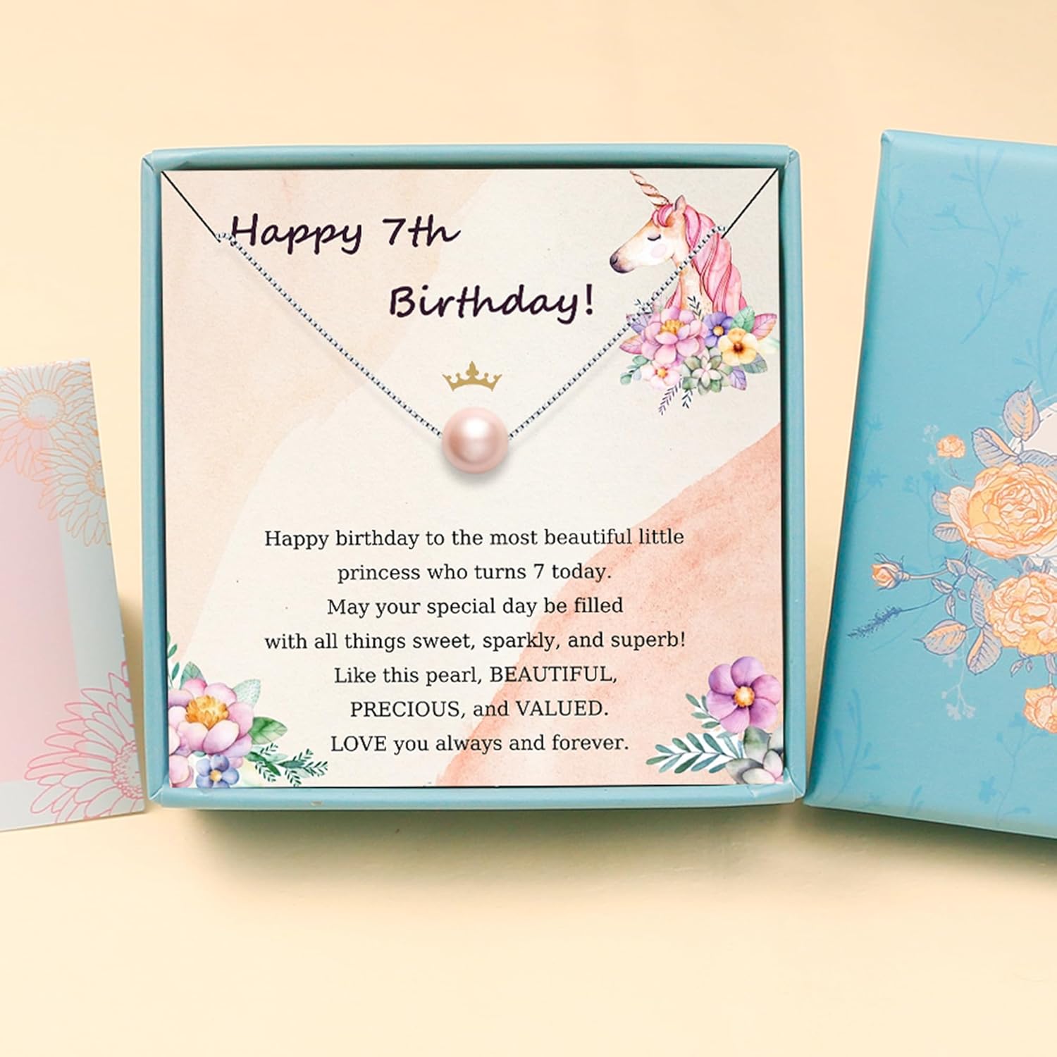 Sereney Sterling Silver Birthday Gifts for Girls Women, Pearl Necklace as 7 9 10 11 13 15 16 18 21 30 40 50 60 Year Old Birthday Gifts, Single Pearl Necklace as Bday Gifts for Friends - Image 2