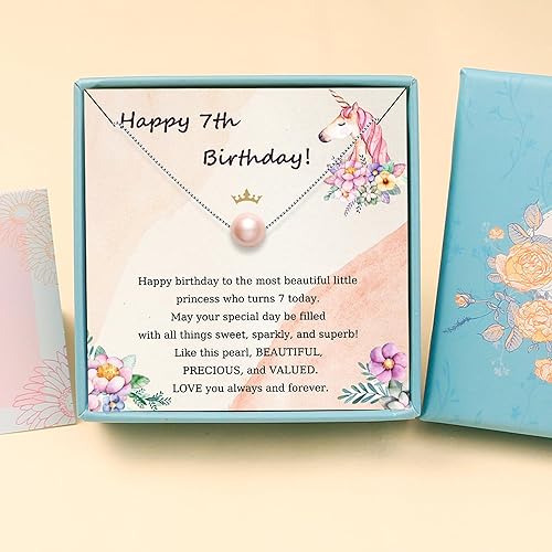 Miniatura 56 de Sereney Regalos de cumpleaños para niñas y mujeres, collar de perlas de plata esterlina como regalo de cumpleaños de 7, 9, 10, 11, 13, 15, 16, 18