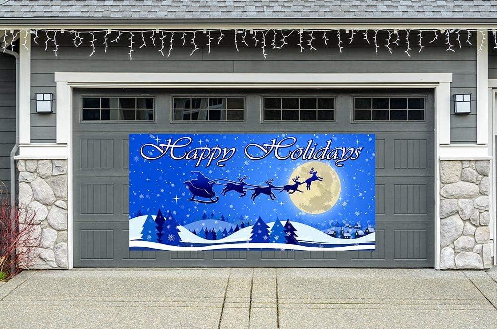 Amazon Com Anderson S Happy Holidays Garage Door Banner Outdoor Decor Fall Decor Holiday Sign Office Products