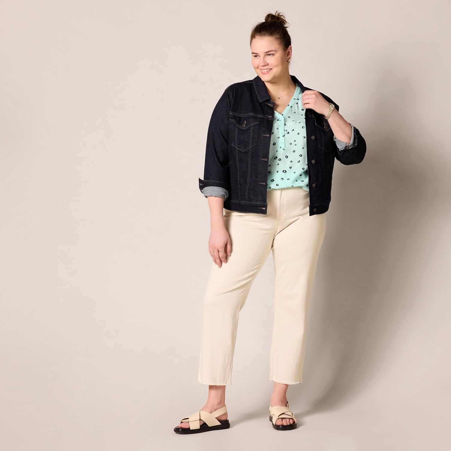 Amazon Essentials womens 3/4 Sleeve Button Popover Shirt, Loose-Fit V-Neck Blouse - Image 7