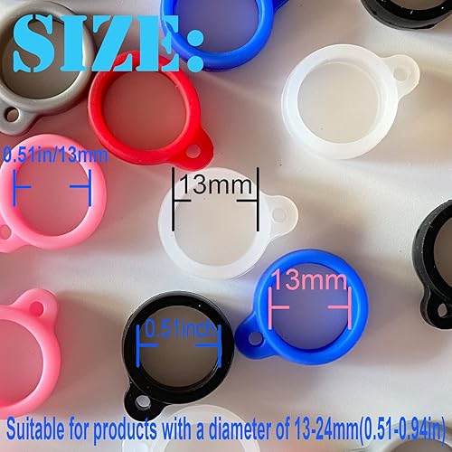 Miniatura 6 de ZAOIIZ Juego de 18 anillos de goma de silicona antipérdida, multiusos, ajustables, para collares, accesorios de repuesto para bolígrafos, adecuado