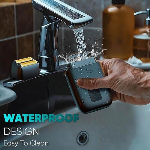 Miniatura 7 de Maquinilla de afeitar eléctrica para la cara de hombre, afeitadoras eléctricas para hombres, afeitadoras inalámbricas portátiles recargables e