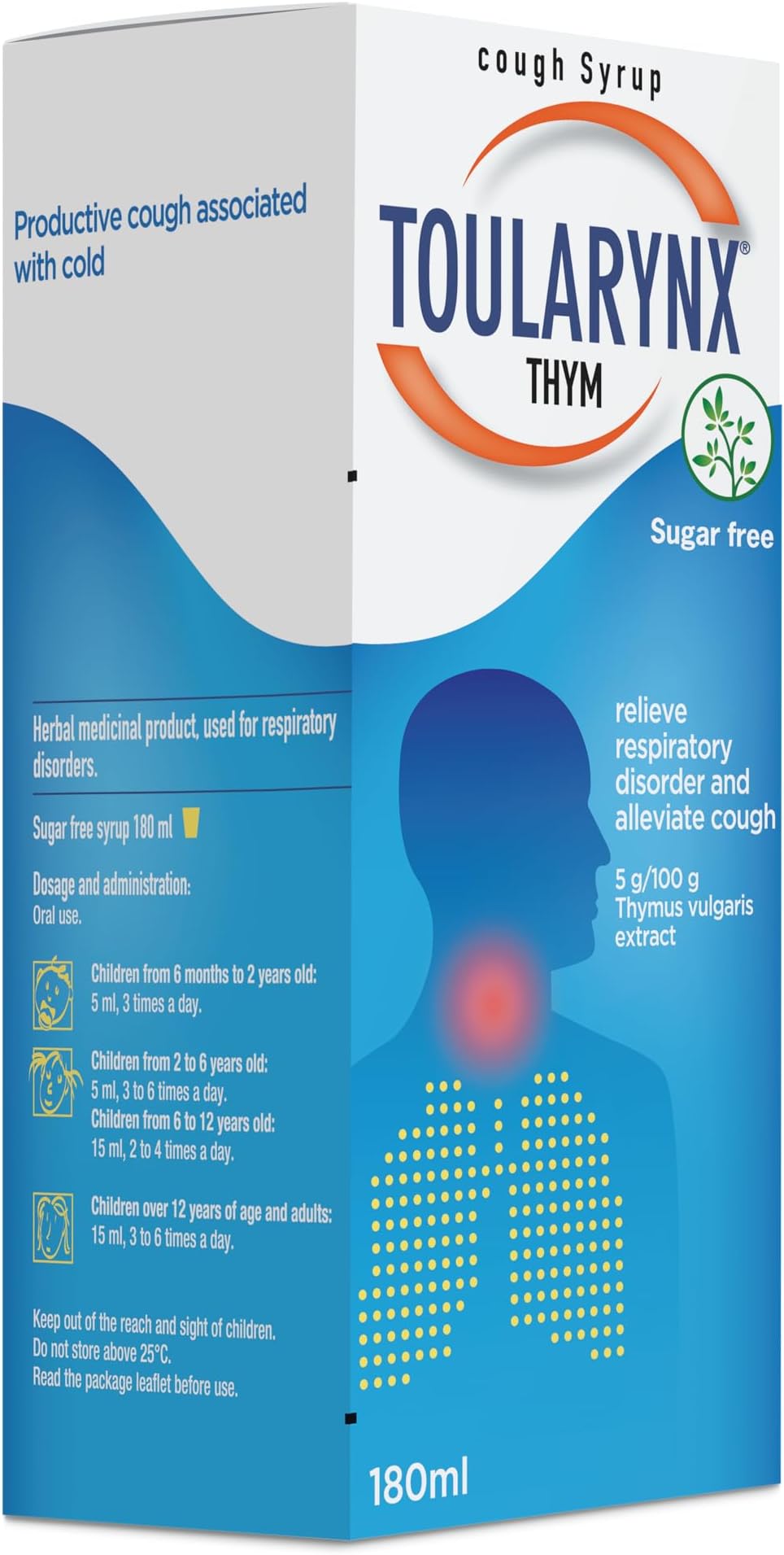 Thym Sugar Free Cough Syrup, 180ml