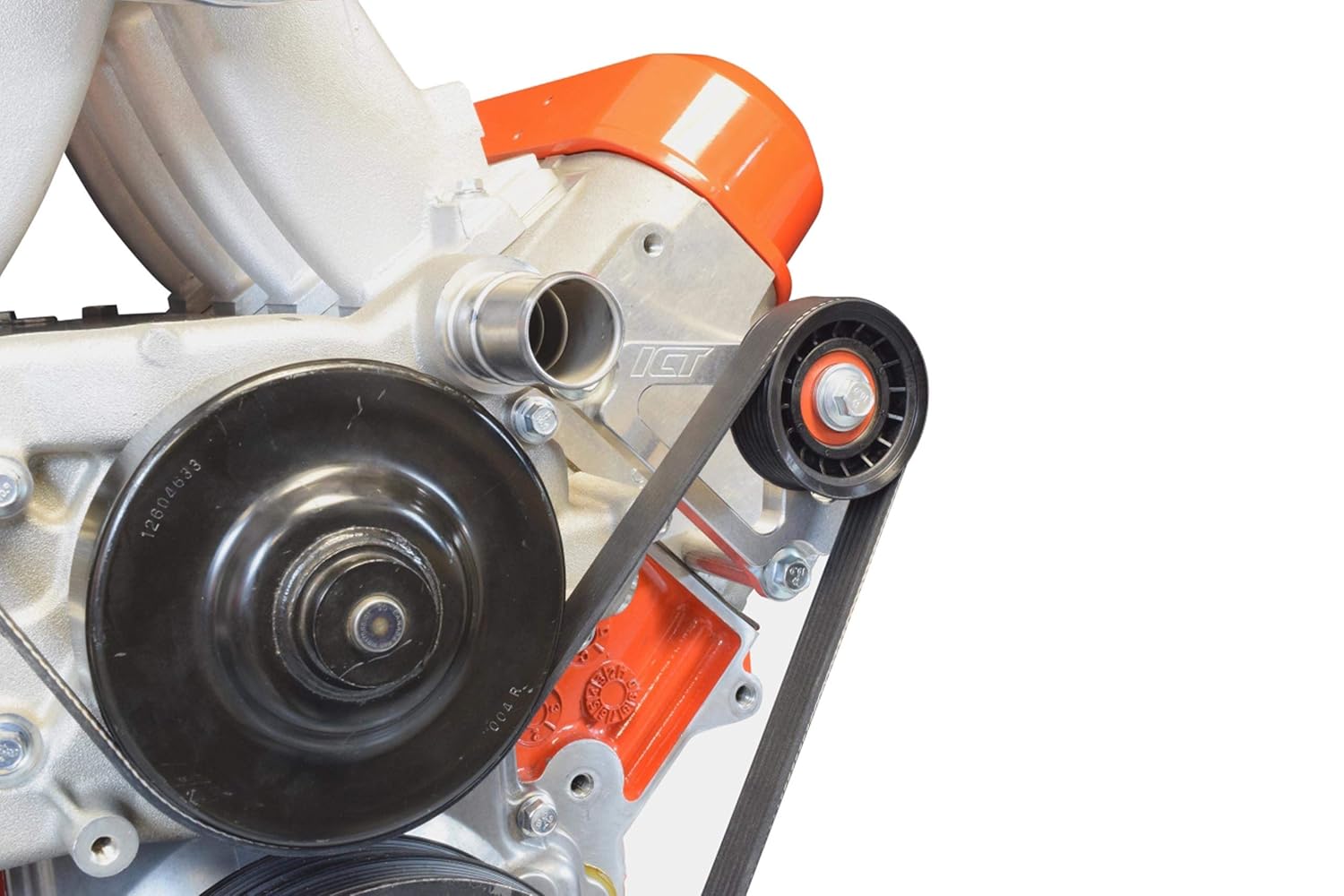 ICT Billet LS Idler Pulley Bracket Power Steering Eliminator G8 CTSV Corvette 1997-13 LS1 LS3 551776-1