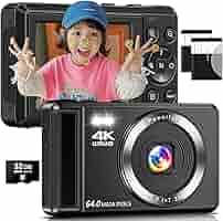 ✨デジカメ 4K 6400万画素 デジタルカメラ AFオートフォーカス✨笑顔検出 Amazon | デジカメ 4K 6400万画素 30FPS デジタルカメラ 16X