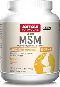 Jarrow Formulas MSM - 2.2 lbs Powder - Methylsulfonylmethane - Source of Sulfur - Antioxidant - Dietary Supplement Supports & Strengthens Joints - Approx. 1000 Servings (Packaging May Vary)