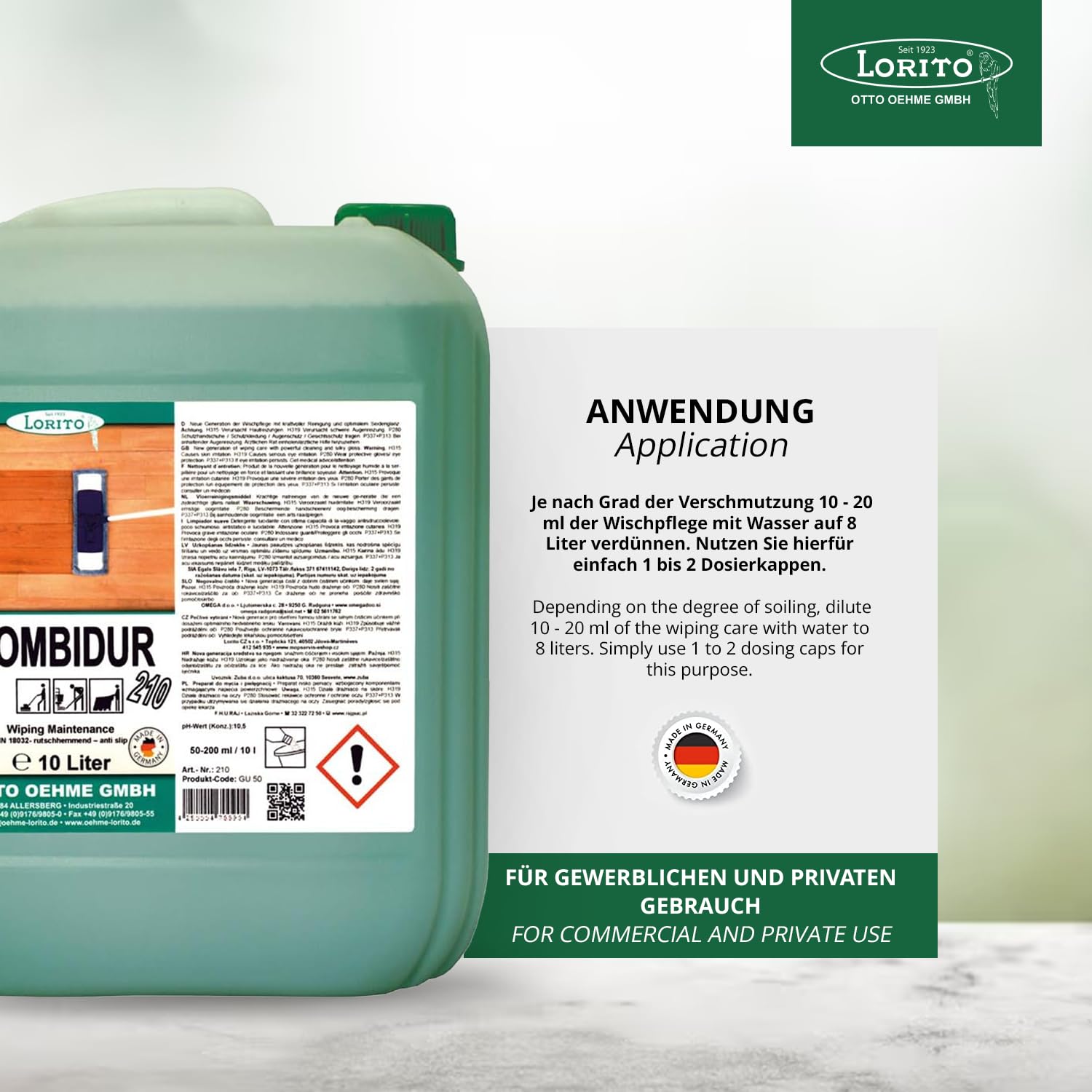 Lorito Combidur Wischpflege 10L Bodenreiniger Konzentrat