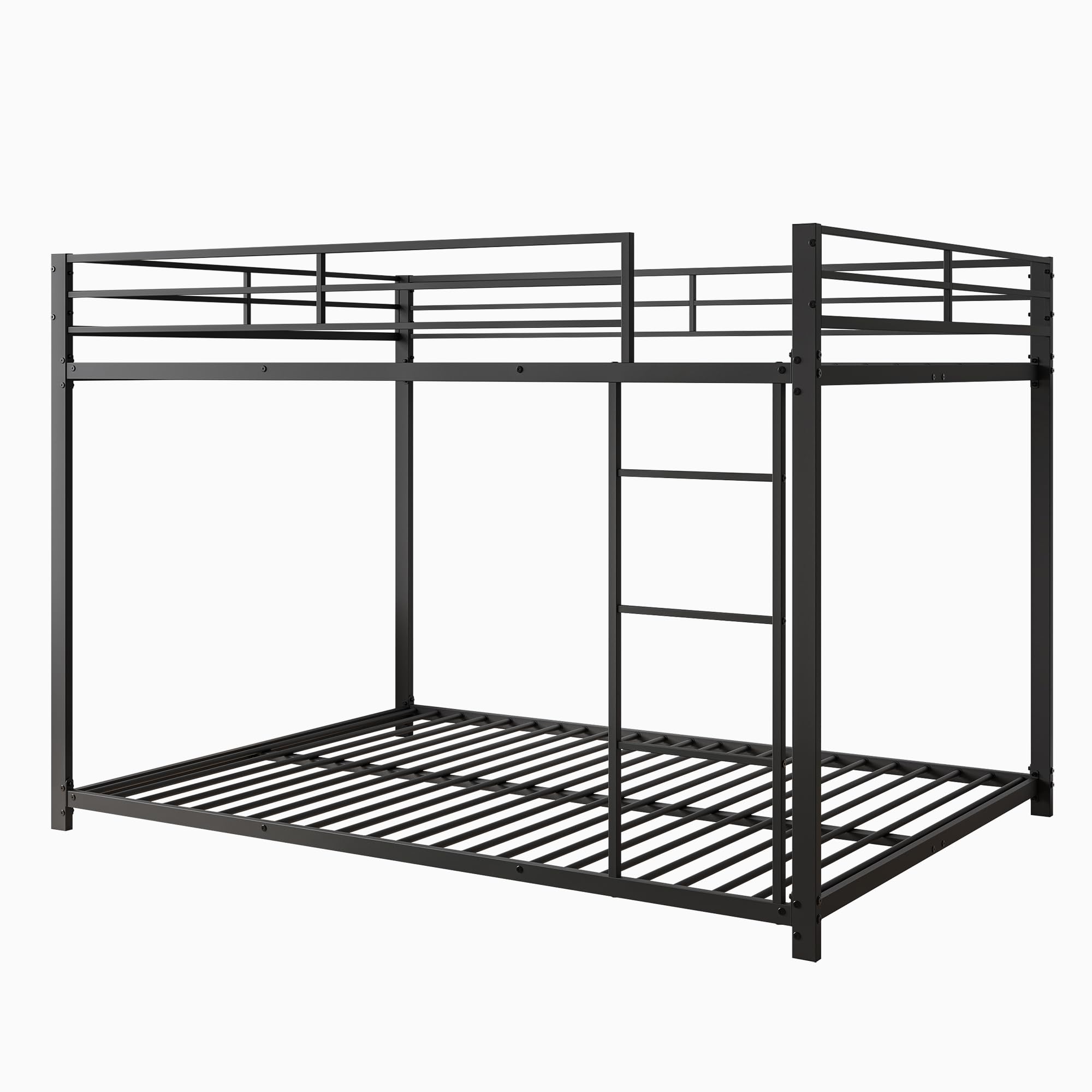 Idemon 140 x 200 Letto a Castello in Ferro di Forma Classica (Nero)