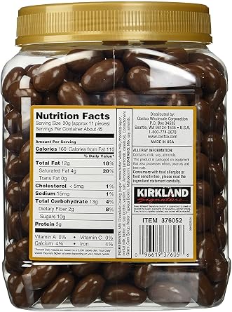 Kirkland Signature Milk Chocolate Roasted Almonds, 48 Ounce (Pack of 1)