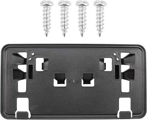 AUTOKAY Soporte de marco de matrícula para parachoques delantero para Ford F150 2021-2023 2.7L 3.0L 3.5L Soporte de placa delantera ML3Z-17A385-BB