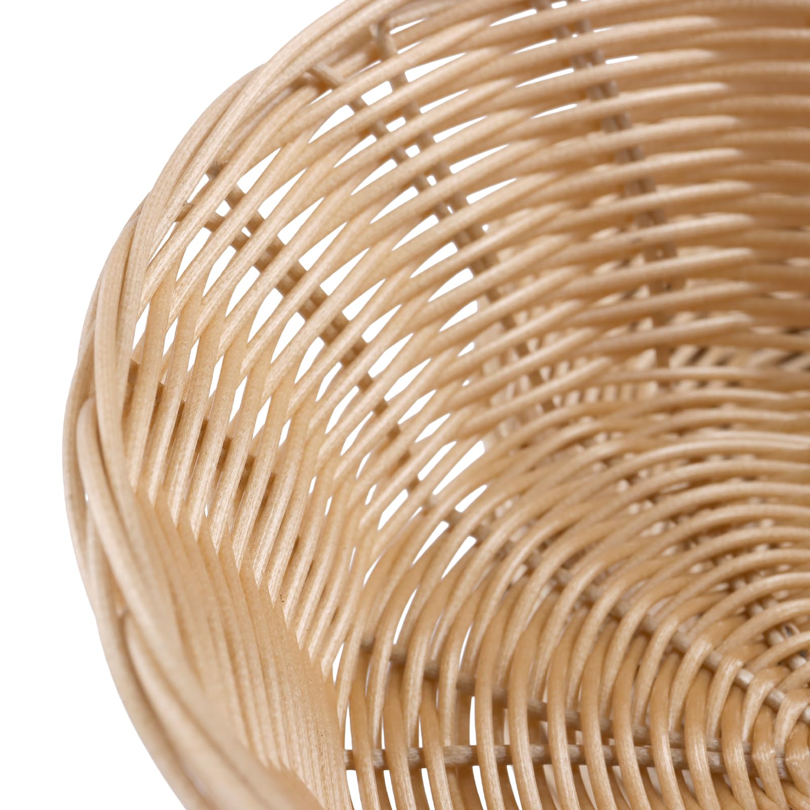 FUNSUEI Set di 12 Cestini per Pane Rotondi in Plastica, Multiuso per Hotel, Ristorazione e Casa, 22 x 6 cm, Giallo