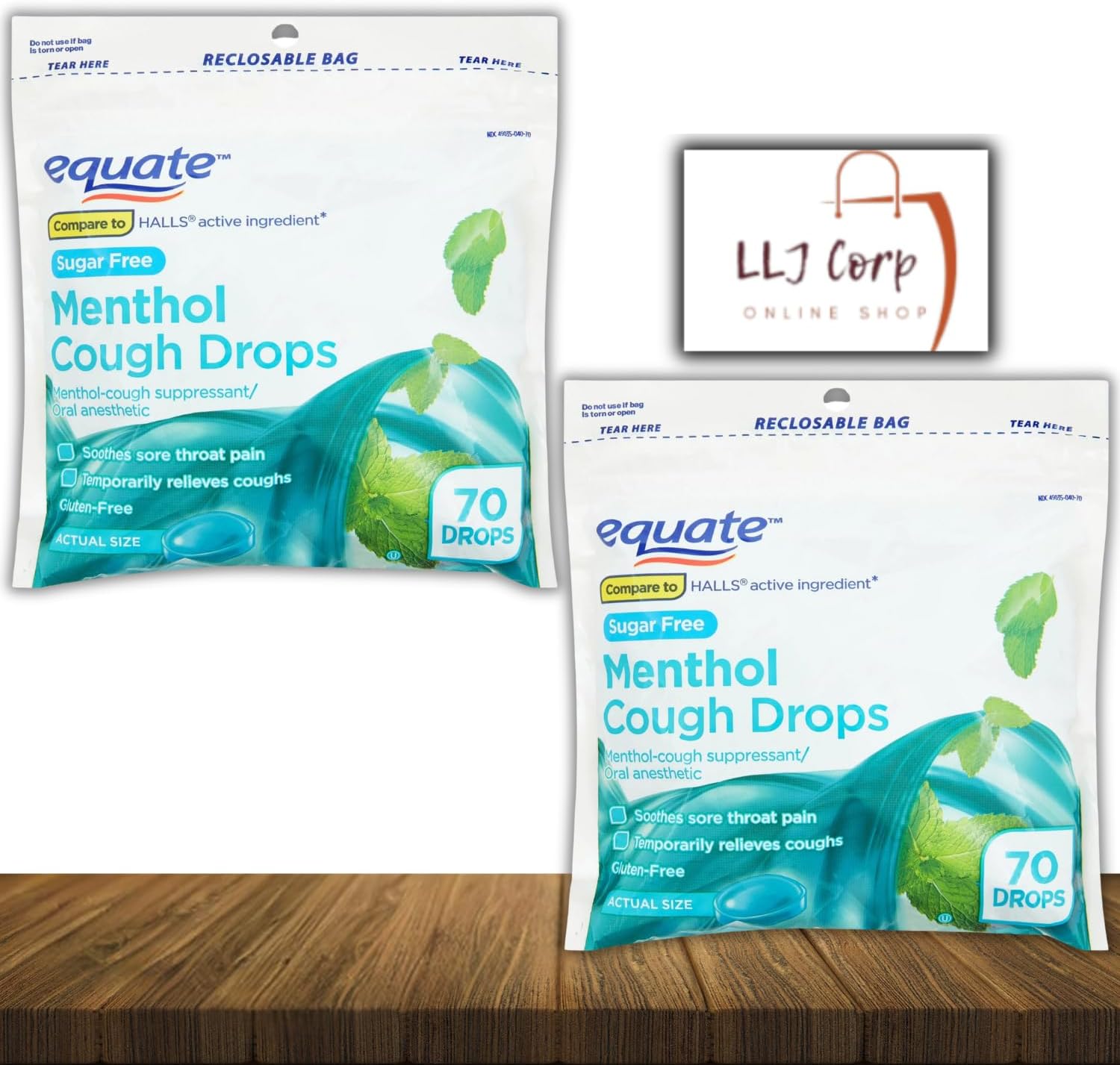 Equate to Halls) Sugar Free Cough Drops, Menthol