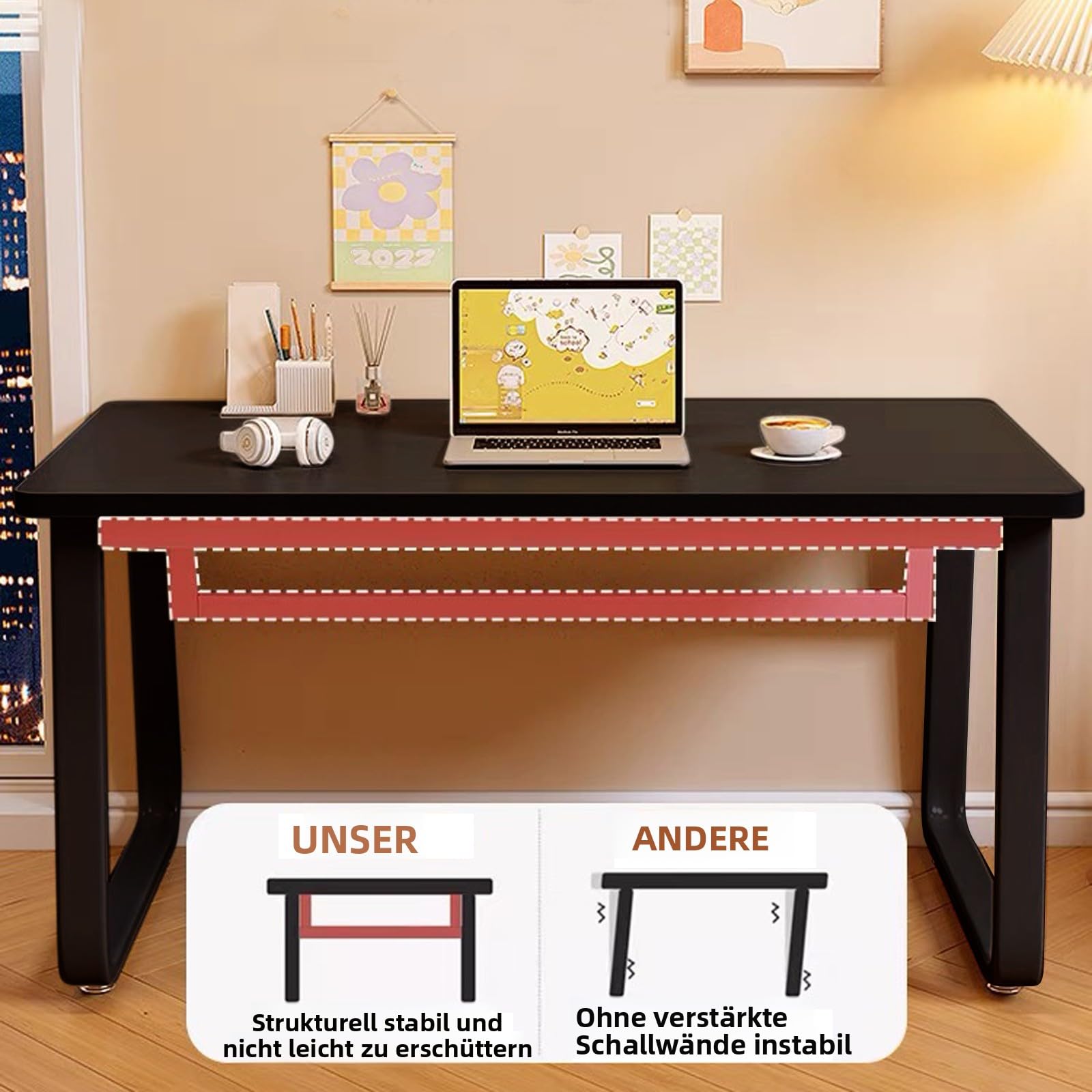 Computertisch Schreibtisch Einfacher Stil Home Office Desk Moderner Schreibtisch für Schlafzimmer