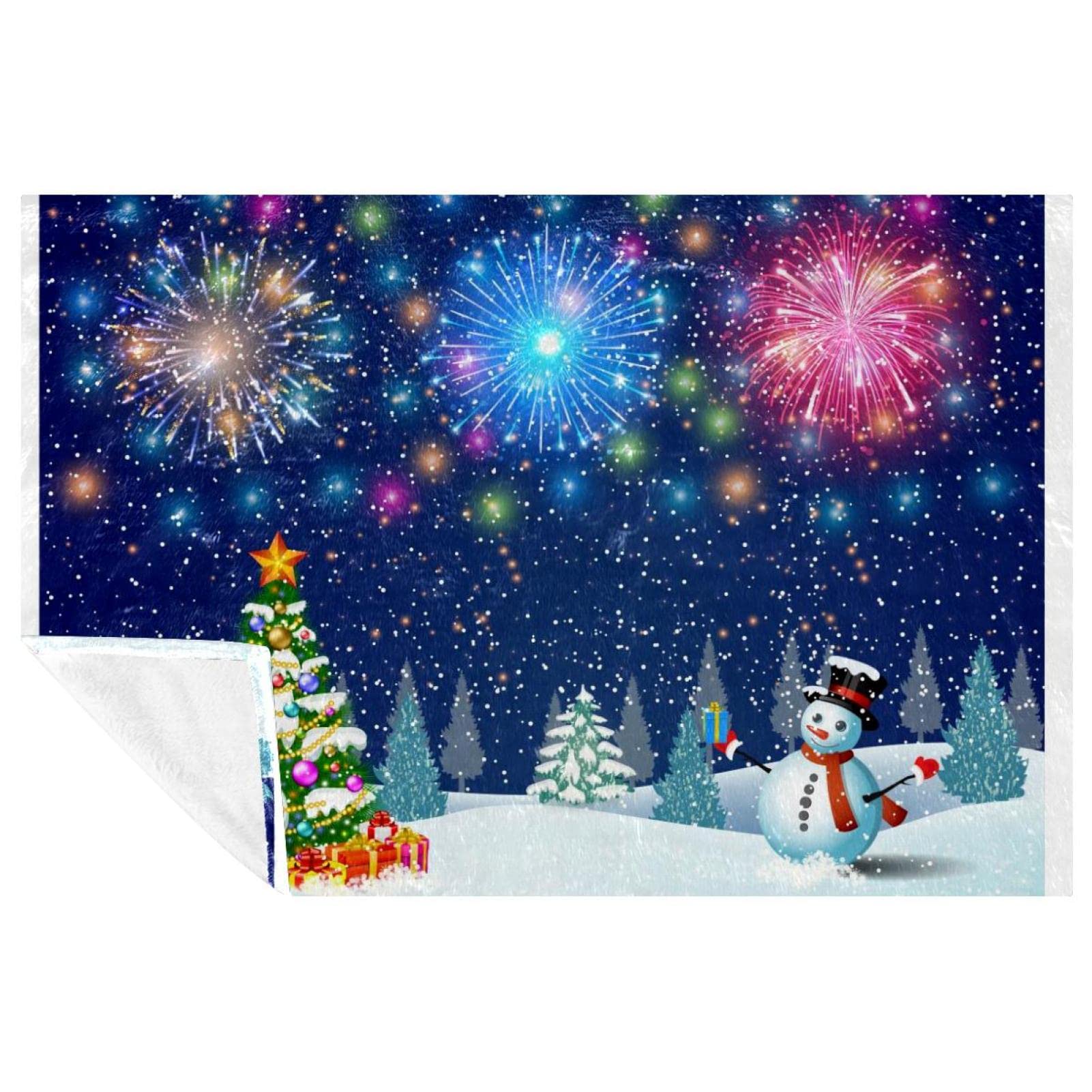 Bonhomme de neige de Noël plaid anti-froid confortable pour canapé et lit