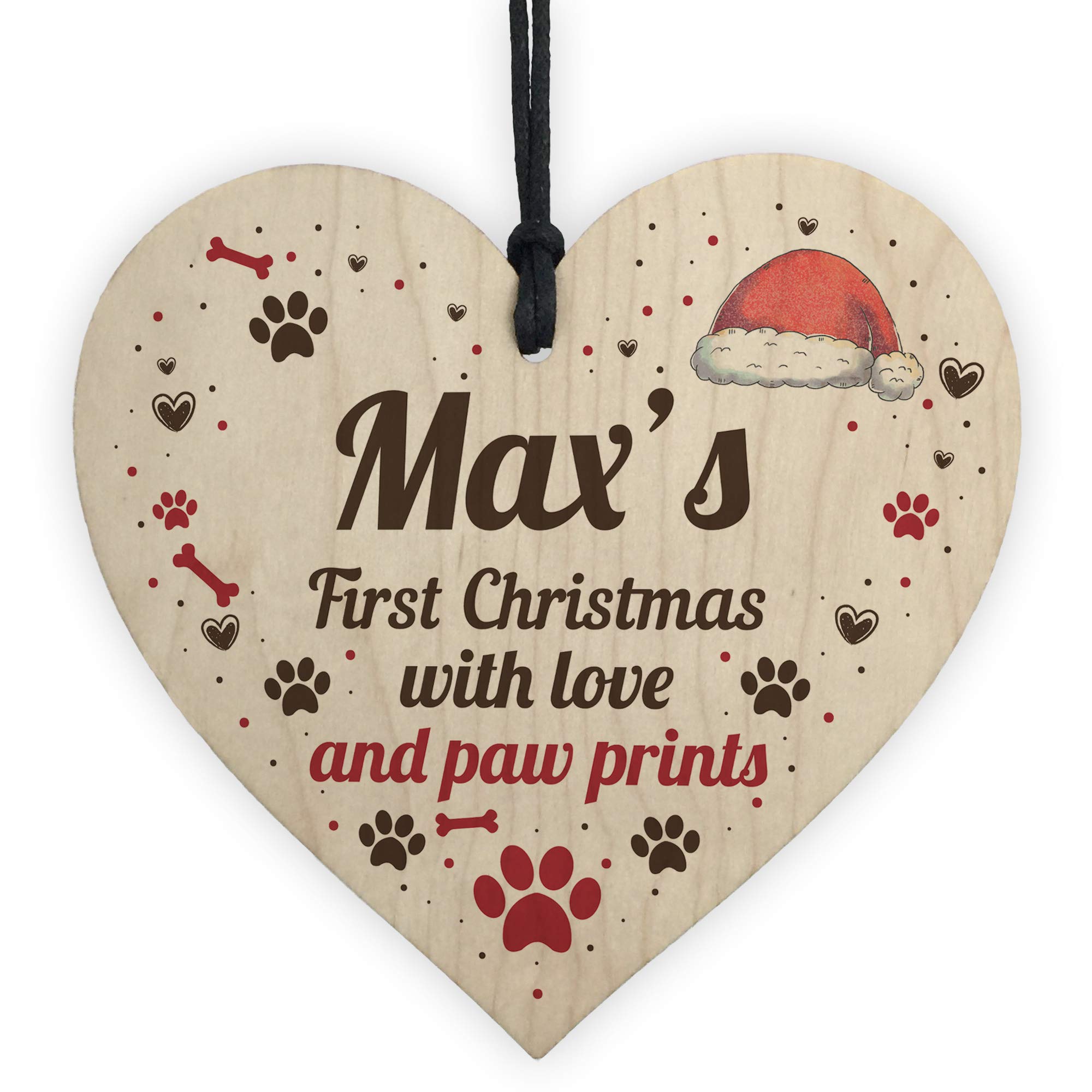 Red Ocean Personalised Dogs First Christmas Paw Bauble Family Pet Keepsake Xmas Gift