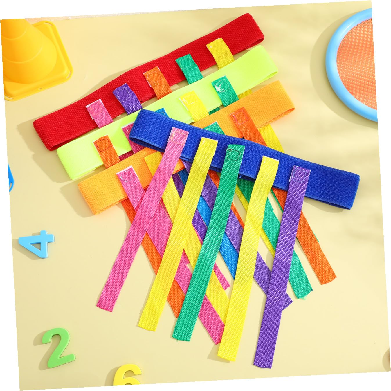 Jeu de Ceinture de Queue de Capture 4pcs Ceintures en Tissu Oxford pour Garçon et Filles Jeux pour Garçon et Filles Extérieur Interaction Parent-garçon Plusieurs Styles