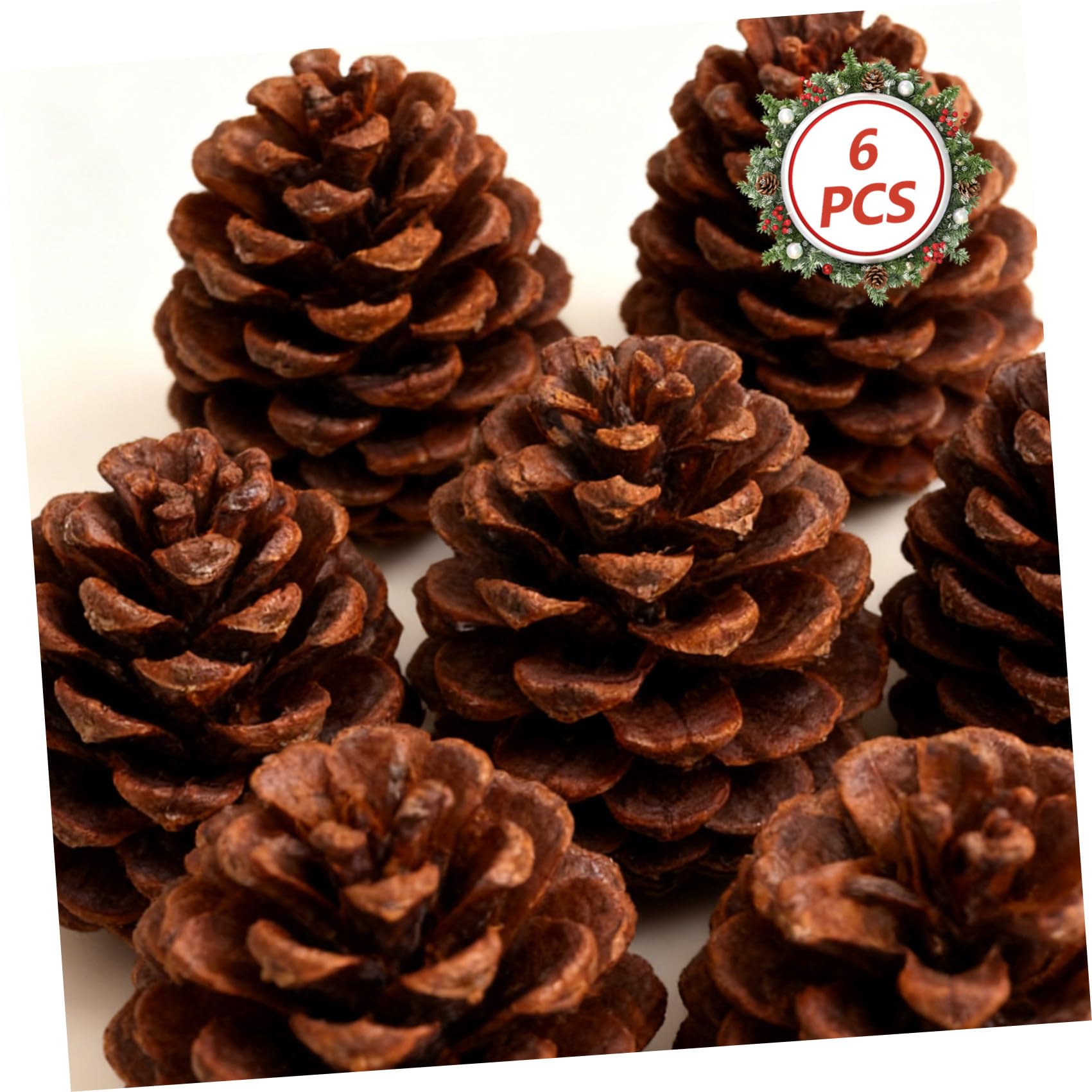 DOITOOL 6 Stück Natürliche Tannenzapfen Dekoration aus Synthetischem Material Braun für Weihnachtsbaum und Wohnraum Deko Rustikaler Stil für Xmas und Zuhause