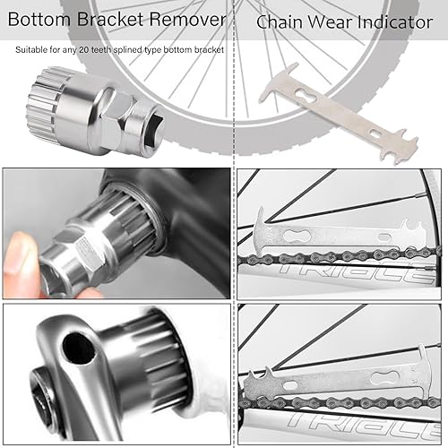 Miniatura 5 de Kit de herramientas de reparación de bicicletas, herramienta de reparación de cadena de neumáticos de bicicleta con interruptor de cadena, alicates