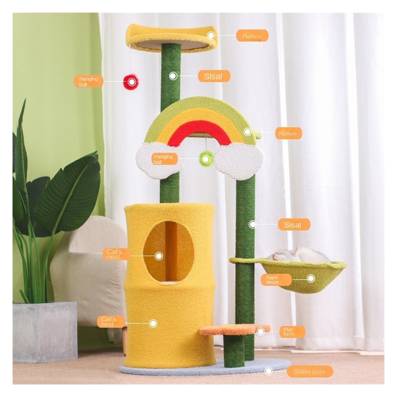 Marco De Escalada For Gatos, Arena For, Árbol For, Un Rascador For Sisal, Suministros For La Familia Varios, Juguetes Estable