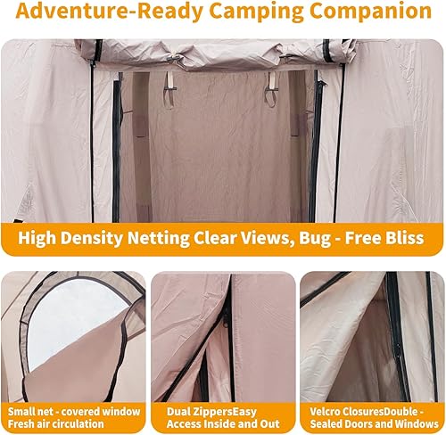 Miniatura 6 de Tienda de campaña inflable con cúpula iglú de burbujas, casa portátil impermeable al aire libre con puertas de malla de doble capa