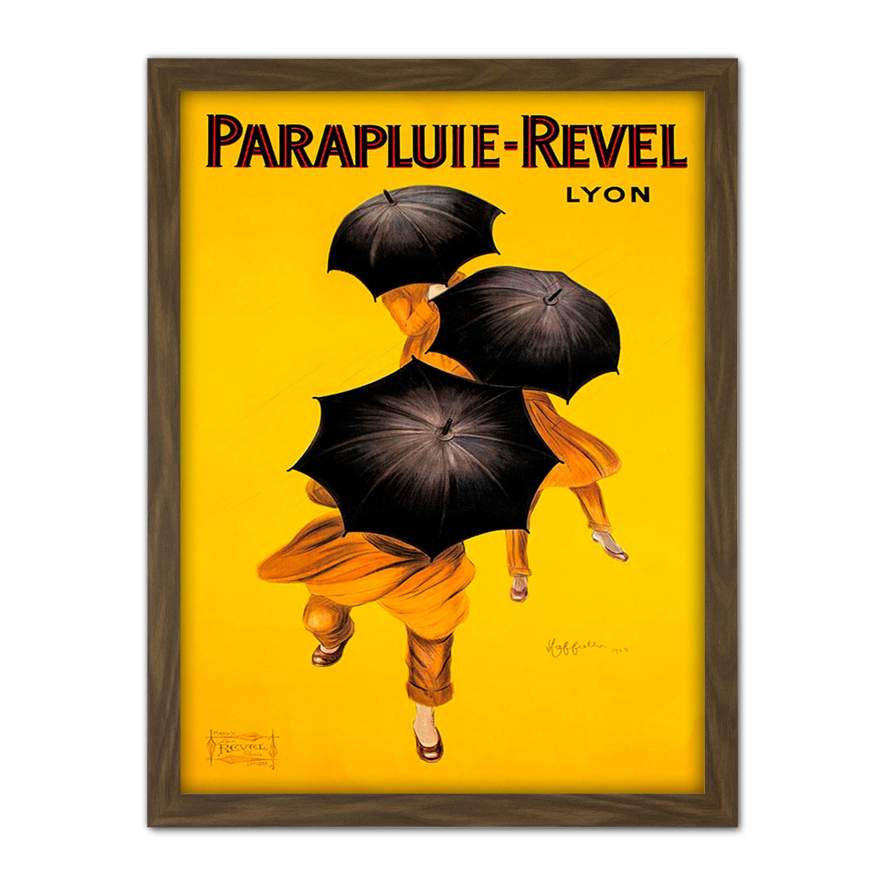 Wee Blue Coo Parapluie Revel Umbrella Rain Lyon France Artwork Framed Wall Art Print 18X24 Inch