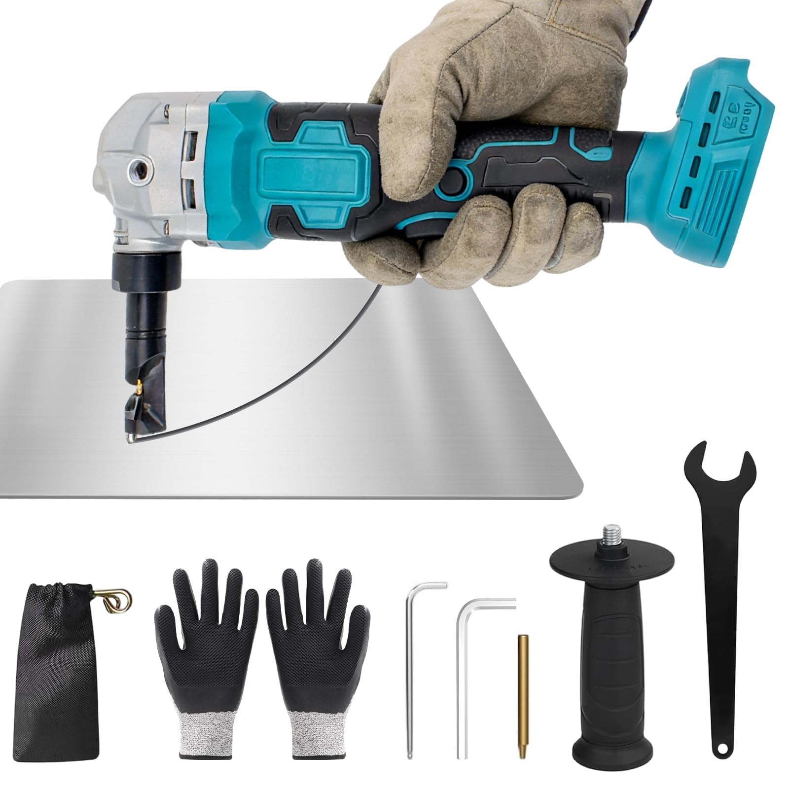 Blechknabber Kompatibel mit Makita 18V,Kabellose Blechnibbler 1900SPM | Bürstenlose Akku Knabber mit 360° Drehbarer Knabberkop,Akkubetriebener Metallknabber 3 Stufen Einstellbar (Ohne Akku)