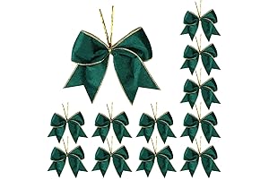 12 Pcs 6 Inch Christmas Mini Velvet Ornaments Green Velvet