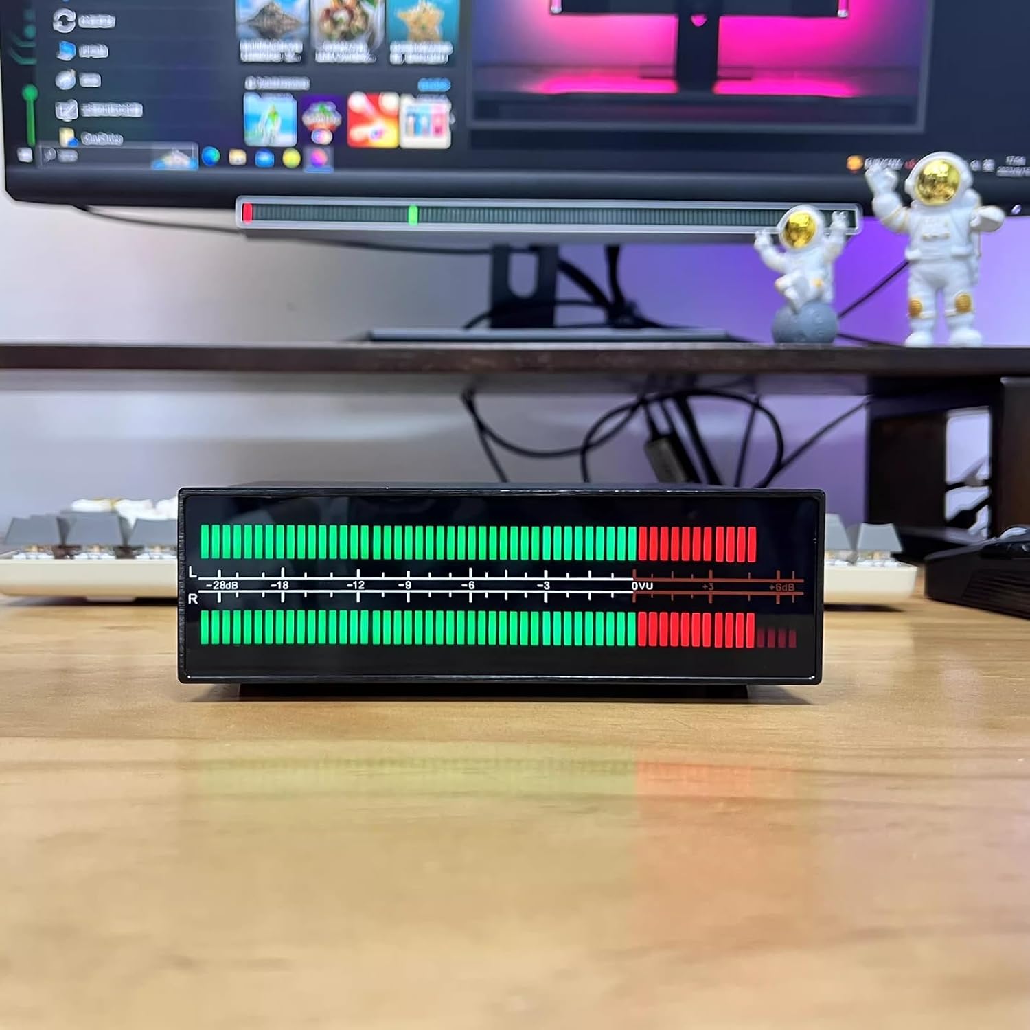 Analizator widma audio LED dwukanałowy miernik poziomu dźwięku z 112-bitowym wyświetlaczem stereo 8 efektów wyświetlania tryb wyświetlania PPM VU używany jako konwerter audio rozdzielacz