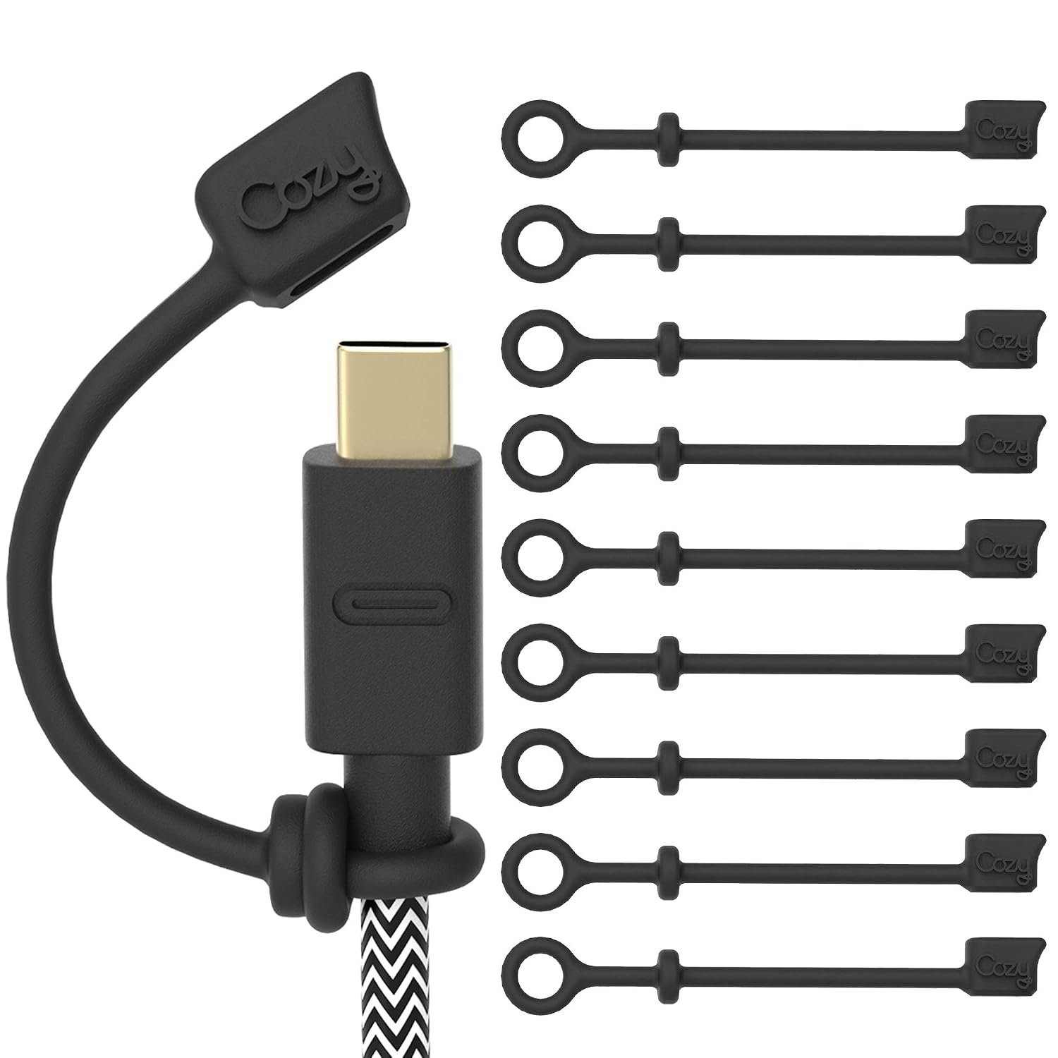 Cozy USB C Cable Dust Caps with Tether, Protection from Oxidation, Portable Travel Adapter Cover, Clear, 5-Piece image 2