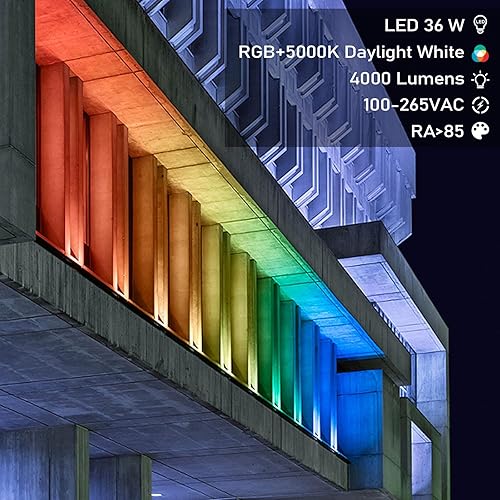 Miniatura 4 de Lámpara de pared para exteriores de 72 W, luces de Halloween para exteriores, barra de luces RGB de 5000 K regulables de 48 pulgadas, luz de pared