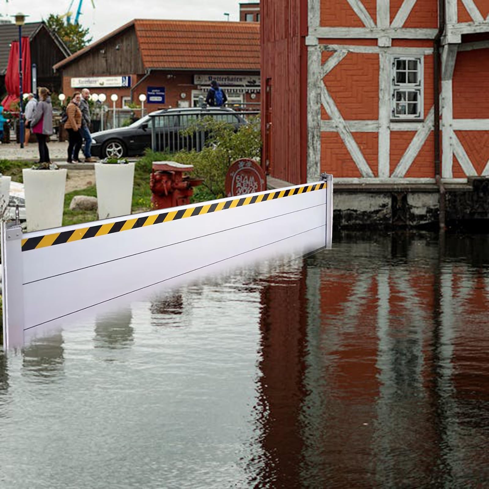 Flooding Barrier Hurricane, 4.5 4 3.5 3 2.5 2 1.5 1 0.9 M Wide Rain Water Flood Control Channel/ Heavy Duty Flood Prevention Garage Flood Gates/ Floodproofing Panels, Home Outside Patio Doors(W 11.2FT