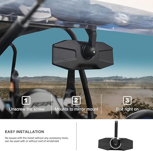 Miniatura 3 de KIWI MASTER Espejos centrales y laterales de visión trasera compatibles con Polaris RZR XP 1000 4 S 900 Turbo 2014-2023 Accesorios Espejo retrovisor