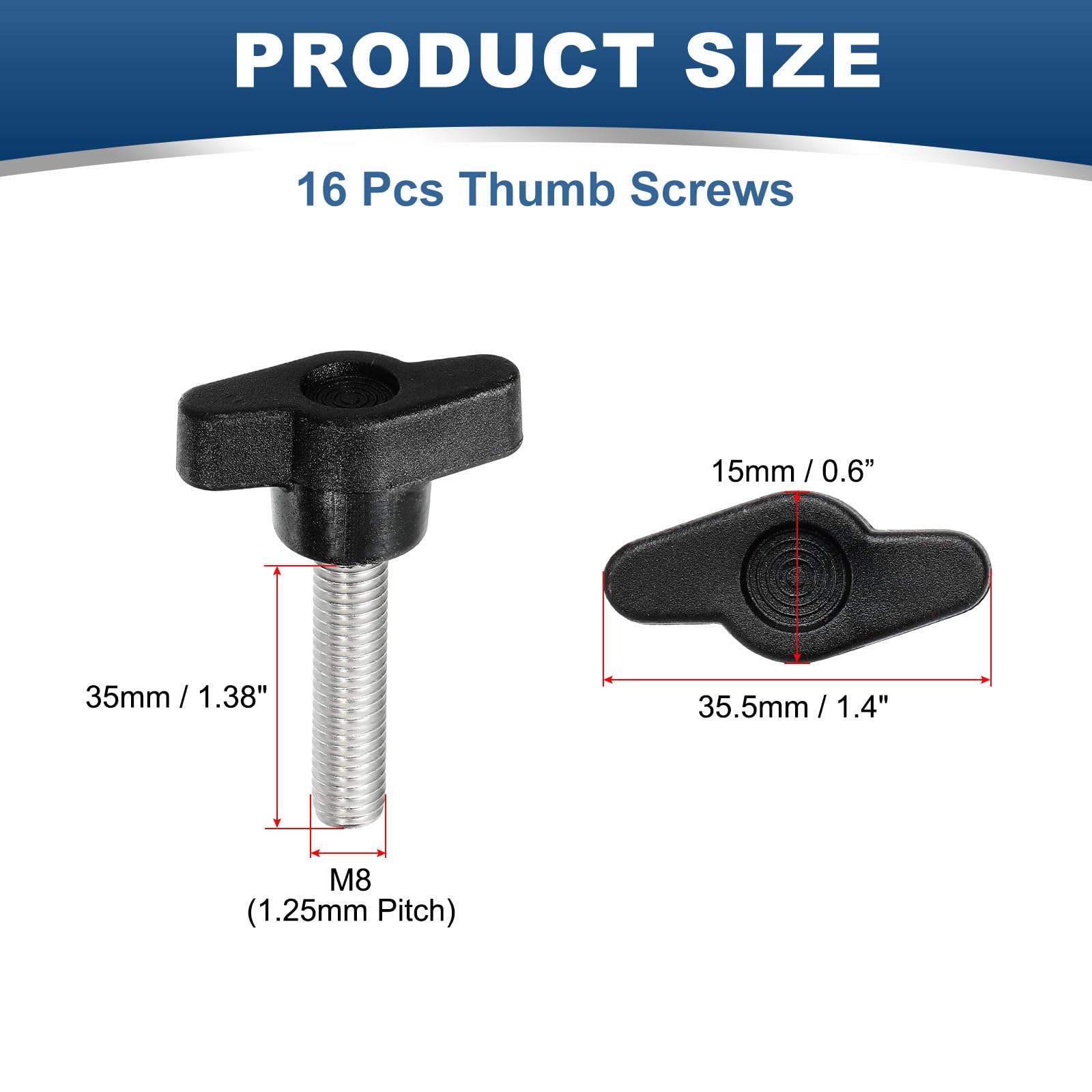YELARXI Z- Shaped Thumb Screws 304 Stainless Steel Tee Wing Knobs Screws Clamping t Head - Image 2