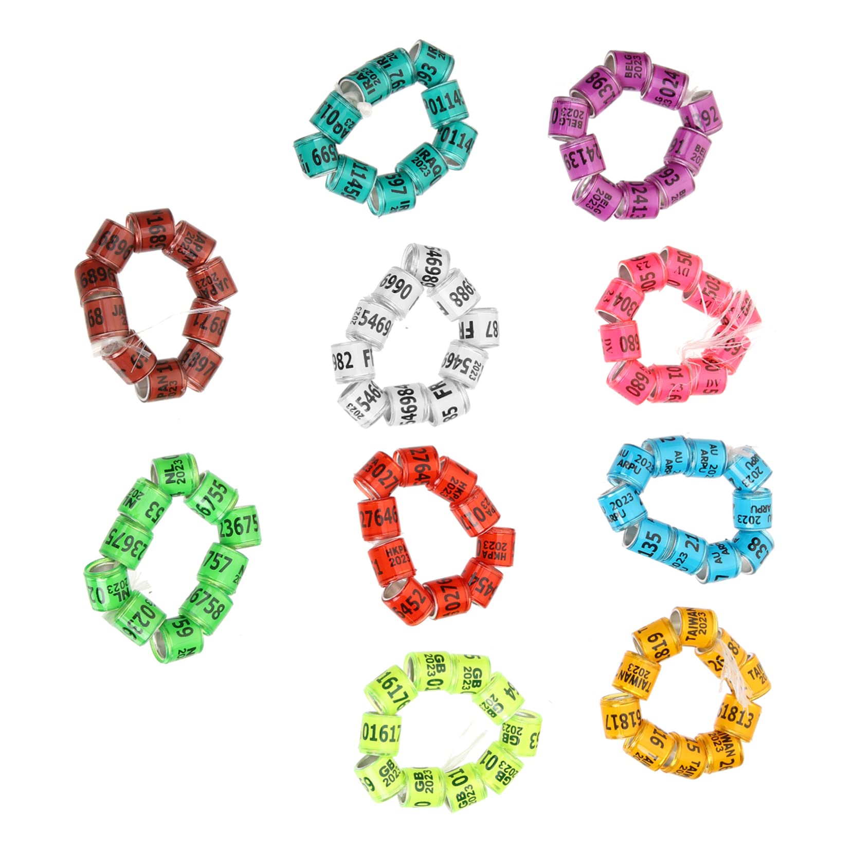 POPETPOP 400pezzi per Pigeon Leg Fasce Identificative per Piccioni per Pollame Accessori e Resistenti per Domestici e Parrocchetti
