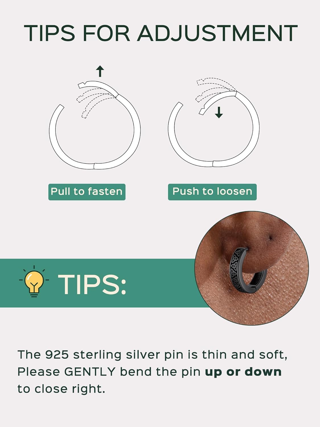 ChicSilver Mens Hoop Earrings Celtic Earrings Hoops Hypoallergenic Mens Earring Gift for Dad - Image 6