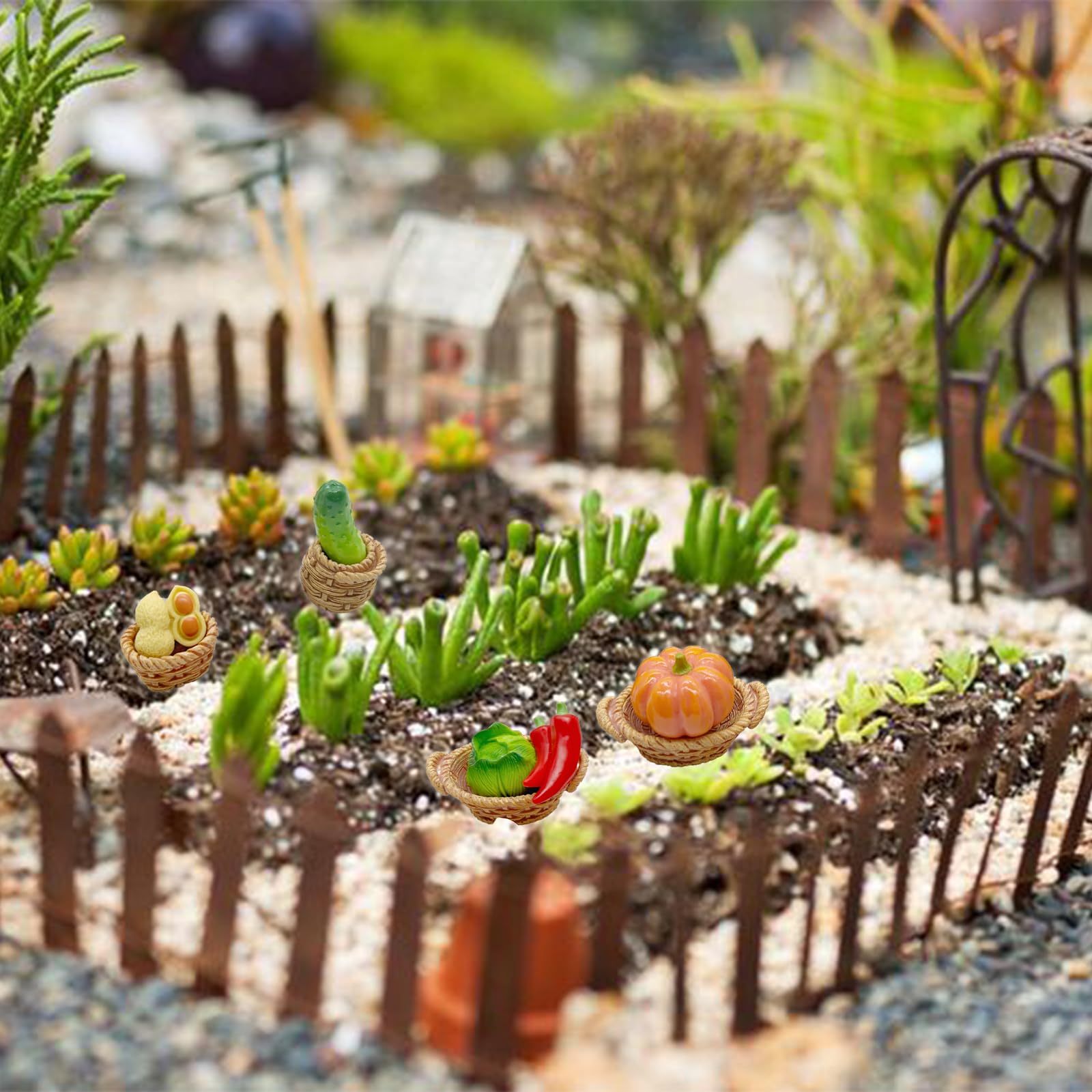 28 Figurines Miniatures Légumes En Résine – Panier Inclus, Décoration Maison, Magasin, Accessoires Photo