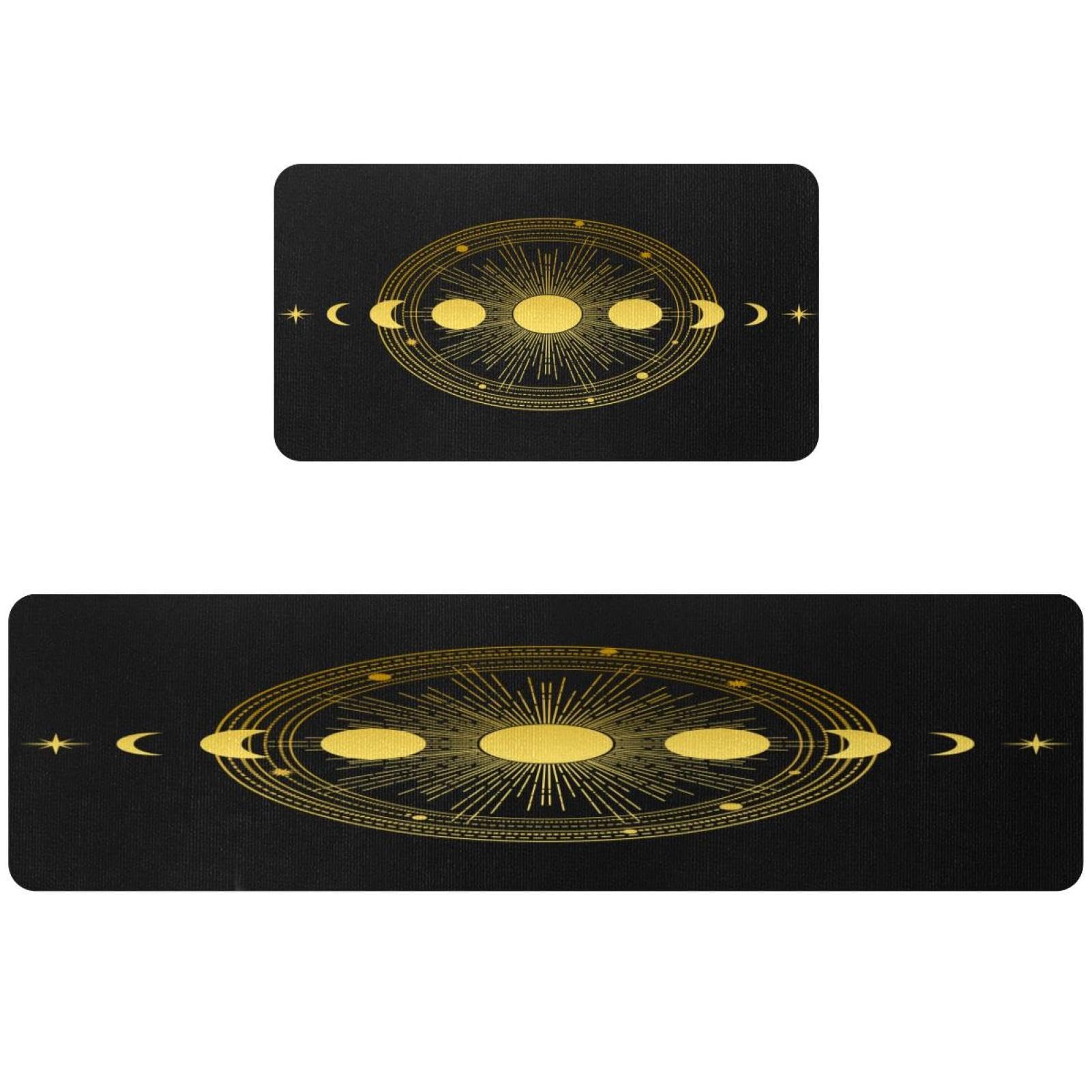 Tapis de cuisine antidérapant résistant aux taches lot de 2 motifs étoiles
