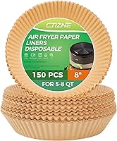 Vista 19 de Forros de papel desechables para freidora de aire: 100 piezas de 9 pulgadas, forros redondos para canasta de freidora de aire, papel de pergamino