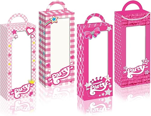 Miniatura 9 de 24 cajas de regalo de fiesta de muñecas rosadas, bolsas de regalo rosadas, bolsas de regalo de fiesta, bolsa de golosinas, cajas de dulces rosas,