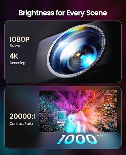 Miniatura 5 de [Aplicación oficial integrada/soporte 4K/compacto] Proyector inteligente con WiFi6 y Bluetooth, proyector de películas al aire libre y DoIby,