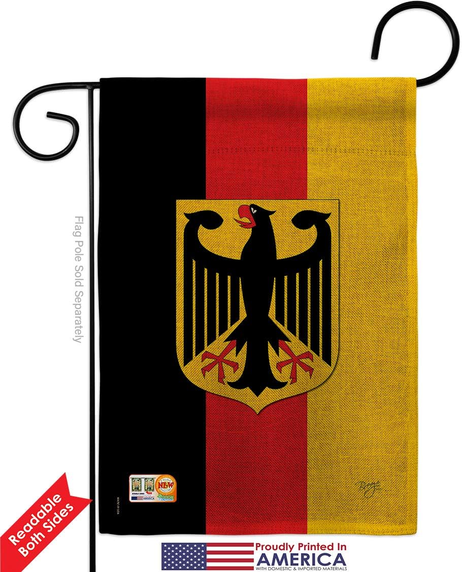 Germany Burlap Garden Flag Regional Nationality Nation International World Country Particular Area Small Decorative Gift Yard House Banner Double-Sided Made In USA 13 X 18.5
