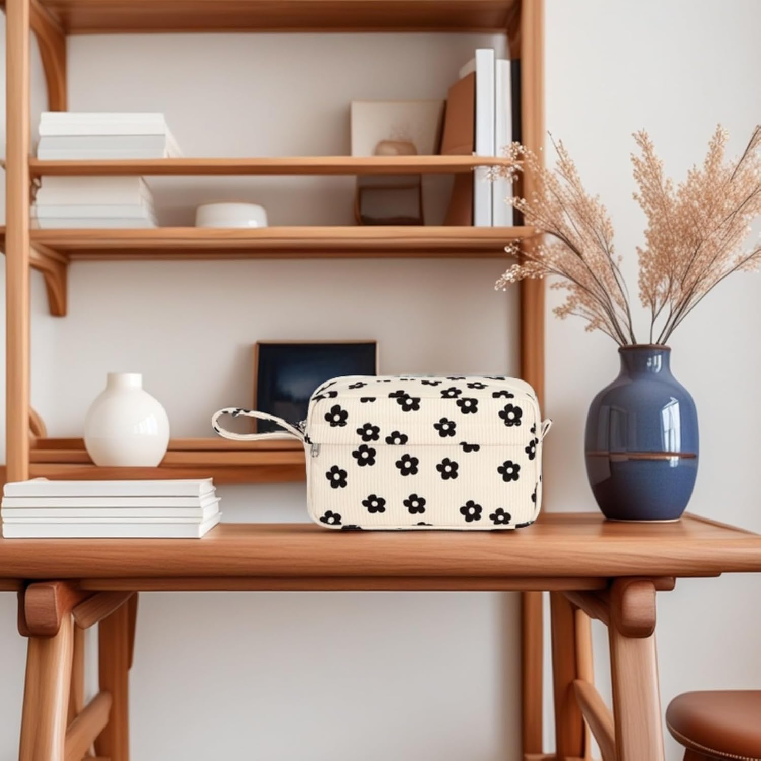 Bluboon Big Capacity Pencil Case Pencil Pouch School Supplies Cute Pencil Box Pencil Bag for Teen Girls Boys Women Man (Black Floral 95) - Image 9