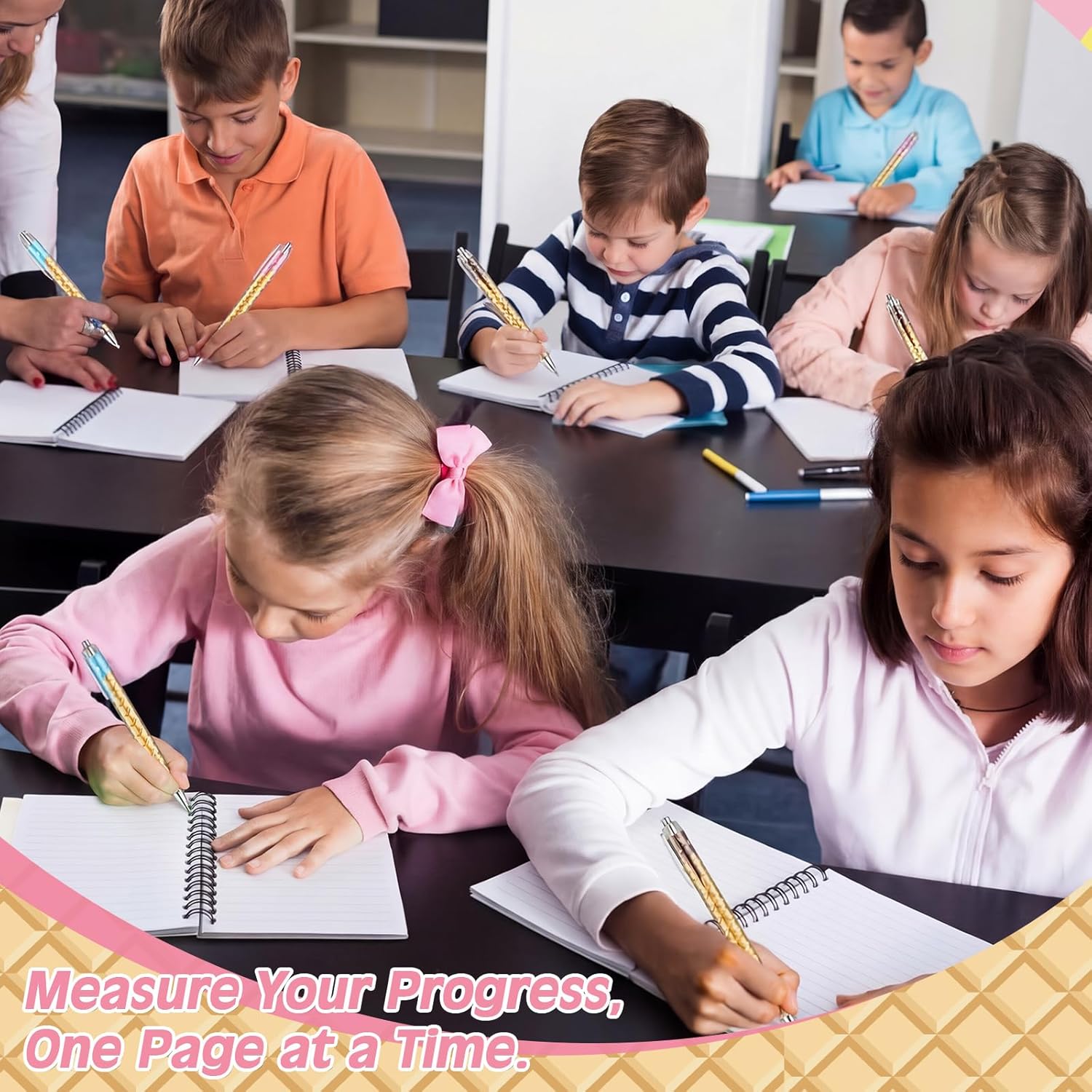 Resurhang 12 Sets Summer Ice Cream Party Favors 12 Pcs Colorful Notepads 12 Pcs Ice Cream Pens Summer Graduation Notebooks Pens 2026 End of The Year Gifts Bulk for Birthday Party Office Supplies