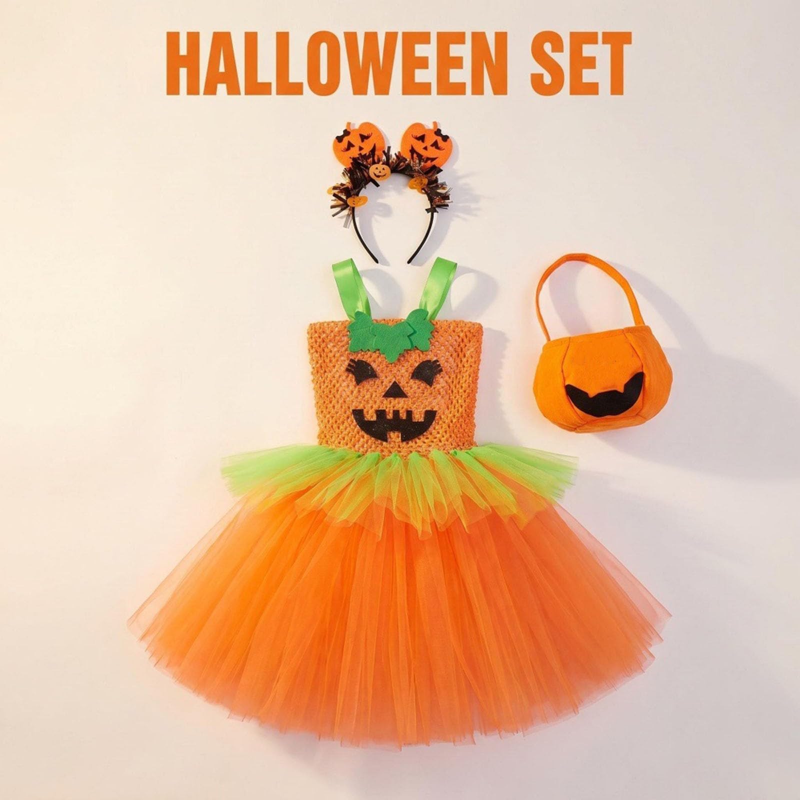 Generisch Incantevole abito da zucca per Halloween con gonna larga per spettacoli e feste