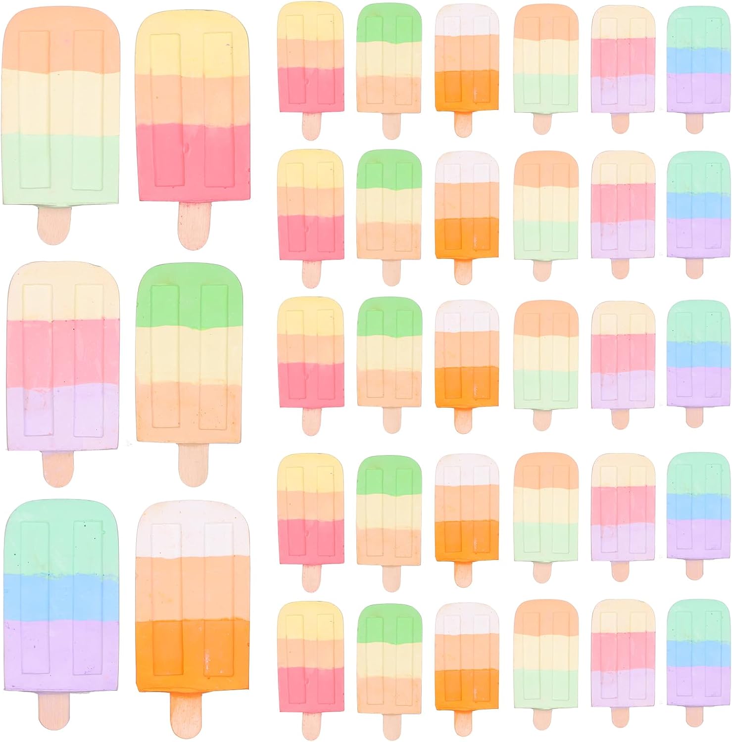 36Pcs Ice Cream Sidewalk Chalk Set Washable Sidewalk Chalks Kids Ch-alk Multicolor Ch-alk Side-walk Cha-lk Party Pack Jumbo Street Cha-lk for School Outdoor Art Play Paint on Chal-kboard
