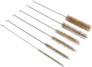 Hacbop 6 Pcs Brass Tube Cleaning Brush Wire Brush Set Cleaning Polishing Tool Brass Wire Brush Set for Pipe Tube Cylinder Bores Cleaning Hand Tool